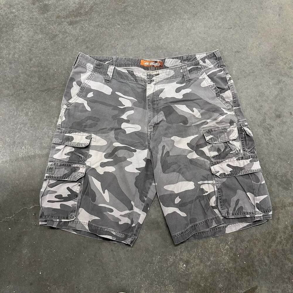 Lee Dungarees Cargo Shorts Size 38 Camo Baggy Multi Pocket Y2K